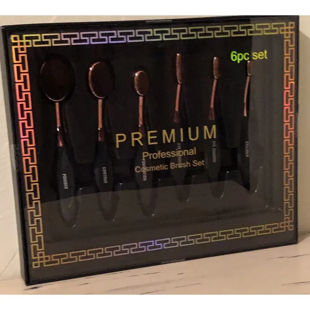 NEW Cosmetic Makeup Brushes 6 Premium Oval Blending Contouring Brushs